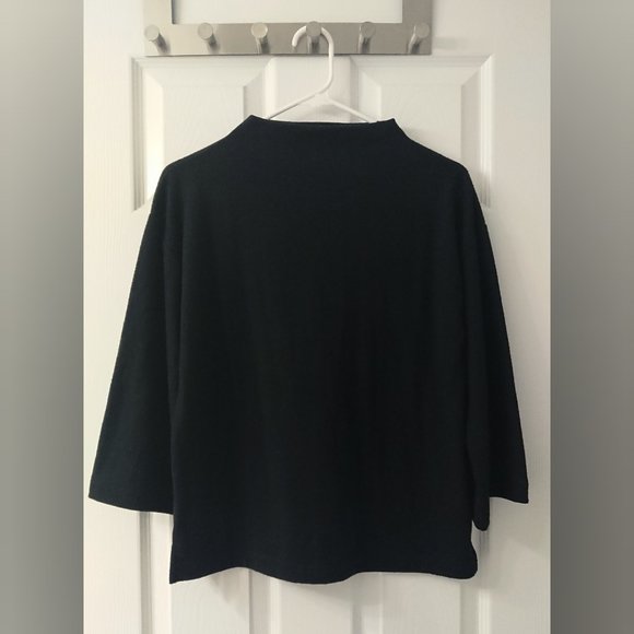 Banana Republic - Black Mock Neck Mid-Sleeve Top - Picture 1 of 8